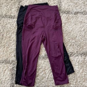 Two Pairs of Maternity Workout Leggings (7/8 length)